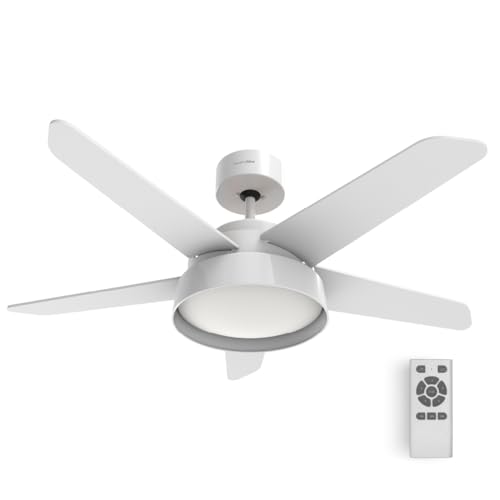 Universalblue Ventilador De Techo Con Luz Led Silencioso 5 Aspas Y 5 Velocidades Ventilador Marrón Blanco Con Motor Dc Madera Narai Universalblue Ventilador De Techo Con Luz Led Silencioso 5 Aspas Y 5 Velocidades Ventilador Marrón Blanco Con Motor Dc Madera Narai