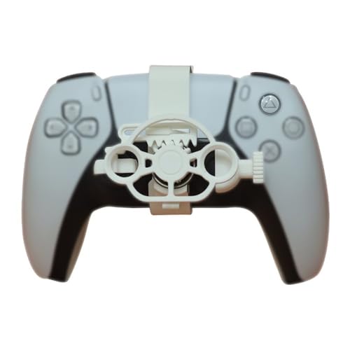 BlesConi 3D para mini volante para PS5, controlador de juego compacto para carreras de simulación, material PLA con colores vibrantes (blanco)
