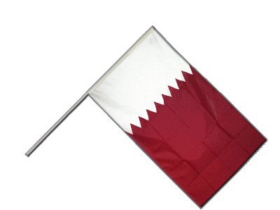 Drapeau Qatar 60 x 90 cm Digni avec hampe pour supporter votre équipe