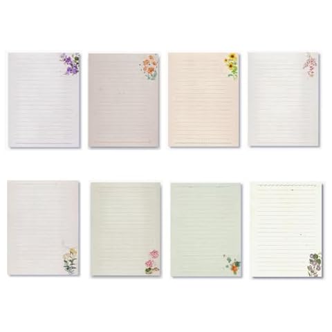 IMagicoo 48 Lined Writing Stationery Paper, Vintage Designs for Writing Letter, Notes, Invitations, Craft, 8 Different Style (11.4 x 8.26") Cover