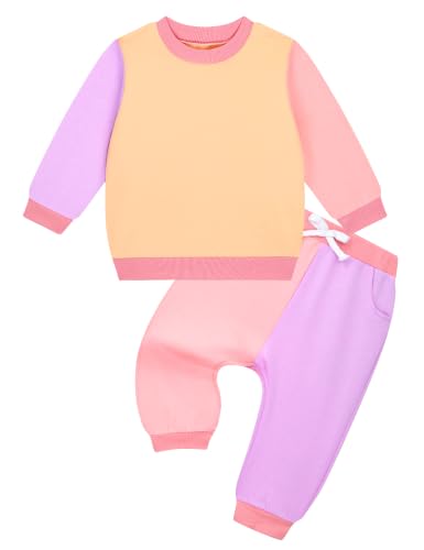 Image of Gnainach Baby Girls Clothes 2 Piece Sweatshirt Toddler Fall Winter Outfit | Long sleeve sweatshirt,Soft,cozy fabric for everyday fall and winter outfits