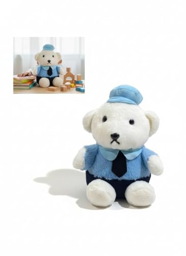 Image of Plush Stuffed Animal Toy | Ultra Soft and Cuddly Teddy for Kids and Adults | Cute Hugging Doll for Gifting, and Bedroom Decor (Blue Police Bear)