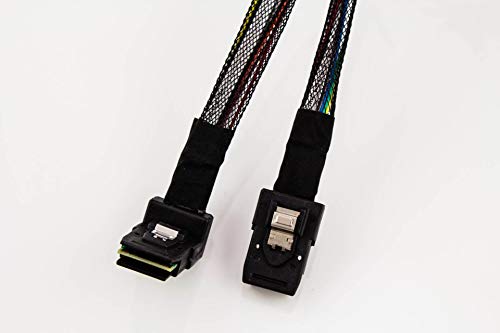 Amphenol Mini-SAS SFF-8787 Straight-to-Right-Angled w/Sidebands Cable - 0.75M