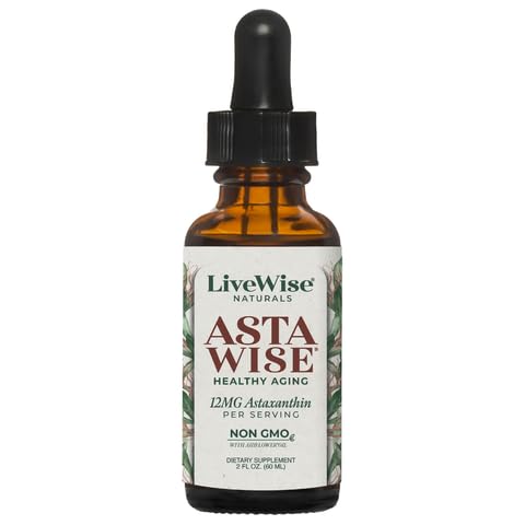 Live Wise Naturals Asta - 12mg Astaxanthin - Premium Antioxidant - Supports Eyes, Joints, Skin