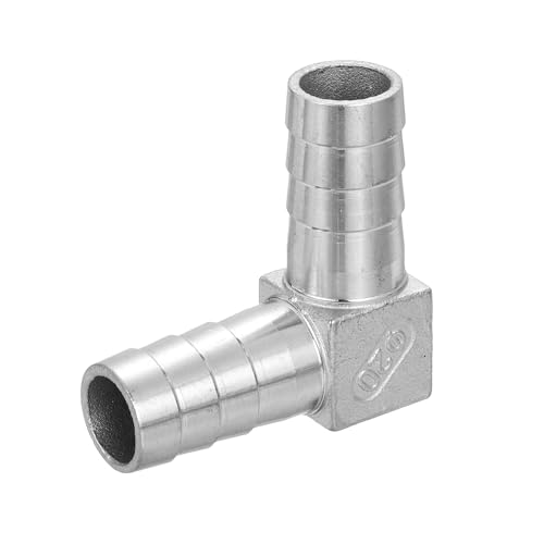 QUARKZMAN Raccord De Tuyau À Angle Droit 90 Degrés avec Embout De 20mm, Adaptateur en Acier Inoxydable 304 L pour Systèmes À Vide, Connexions Industrielles, Équipements Pneumatiques, Argenté