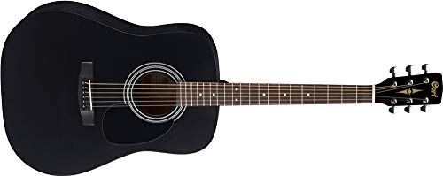 Cort AF510E - Guitarra electroacústica con bolsa para conciertos, color negro satinado