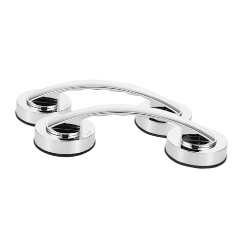 Mikinona 2個吸盤式浴室手すり 強力吸着シャワーハンドル 滑り止めグリップ 高齢者 妊婦 向け 転倒防止 取付簡単 工具不要 多用途設計