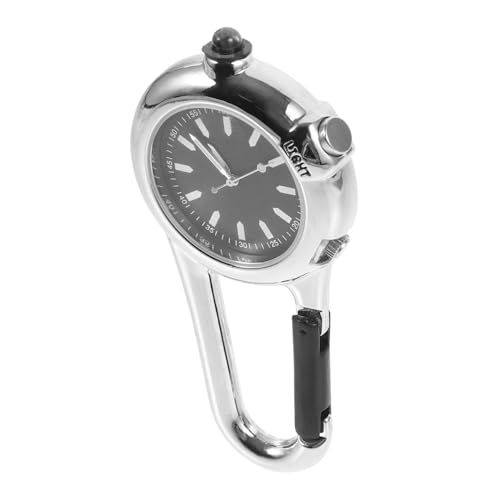 Yardwe Edelstahl-clipuhr Campinguhr Multifunktions-clipuhr Multifunktions-taschenuhr Karabiner-tascâ€¦ – Miniatur
