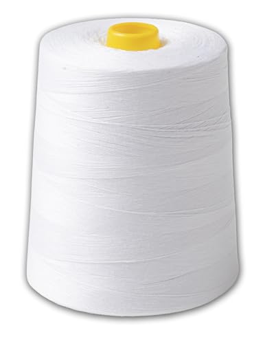 IPEA Fil à Coudre Blanc Professionnel – GRANDE BOBINE de 9000 mètres (10000 yards) – Fil pour...