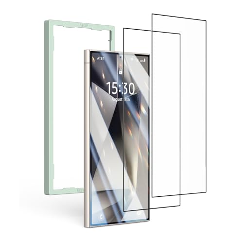 2 Pack Screen Protector for Galaxy S24 Ultra Curved HD Clear, 9H Hardness, Anti-scratch, Anti-fingerprint, Super Resistant, Tempered Glass Film with Easy-Installation Tool