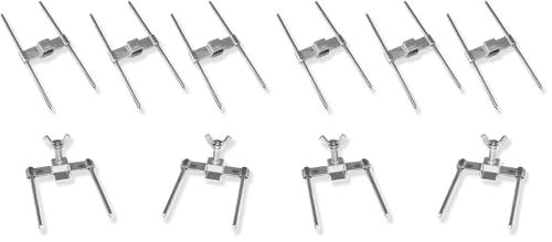 GOLDMAN SERVICE Pinchos de Asador de Pollos de Acero. Utensilio Horquilla Tenedor para Asadores giratorios Profesionales. Recambio Universal para Espadas de 12mm (5 Piezas) (Paquete de 2)