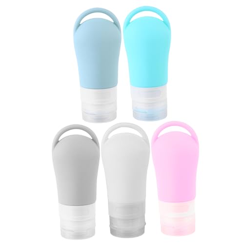 HEALEEP 5個旅行用ボトル 空容器 製 詰め替え可能 ローションシャンプーディスペンサー 吊り下げ式 液漏れ防止 コンパクト 軽量