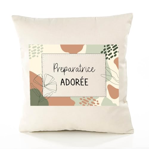 Planetee Housse de Coussin Femme Préparatrice Adorée Design Graphique déco Salon canapé Chambre Cadeau Femme Anniversaire noël Coussin décoratif Motif...