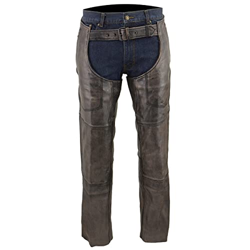 Image of Milwaukee Leather Men's Thermal Lined Premium Leather Motorcycle Bikers Riders Chaps