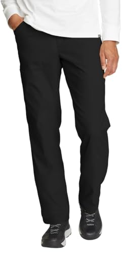 Eddie Bauer Men’s Water-Repellent Two Way Stretch Tech Pant, Black (38W x 30L)