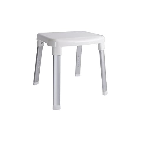 Croydex Large Adjustable Shower Stool, White Cover