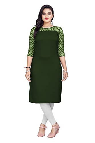 Image of Dream Beauty Fashion Poly Net Straight Crepe Formal Casual Kurta /Kurti for Women and Girls
