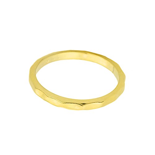 Family Jewelry Solid 10k Yellow Gold Hammered Band Baby Ring