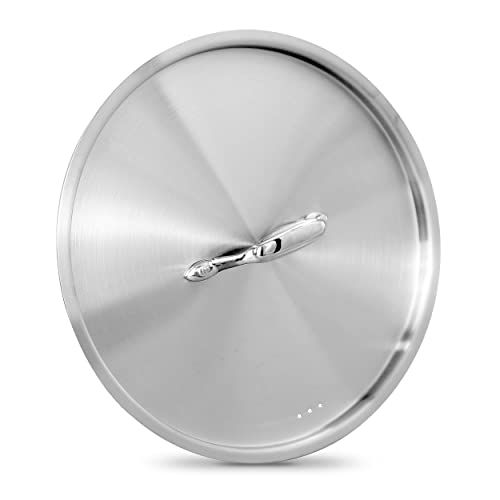 NutriChef Lid for 14/16-Quart Stockpot-Stainless Steel Kitchen Cookware Cover with Handle,Fits 11.02” Pot Inner Size,Works with Model NCSPT14Q and NCSPT16Q 14/16-qt Stock Pots