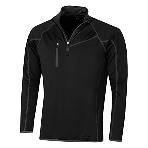 Island GREEN Mens Zip Neck Moisture Wicking Golf Sweater