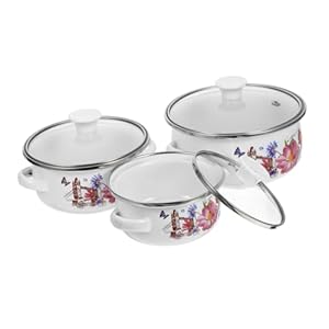 Kockshion SR0405 Emaille-Simmertopfset 3-teilig