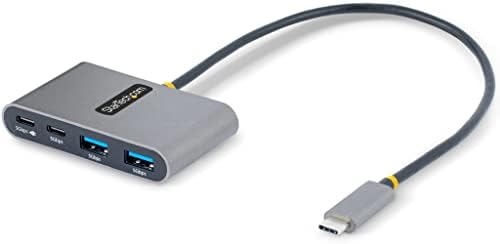StarTech.com 4-Port USB-C Hub with 100W Power Delivery Pass-Through – 2X USB-A + 2X USB-C – 5Gbps – 1ft (30cm) Long Cable – Portable USB Type-C to USB-A/C Hub – USB-C Splitter (5G2A2CPDB-USB-C-HUB)