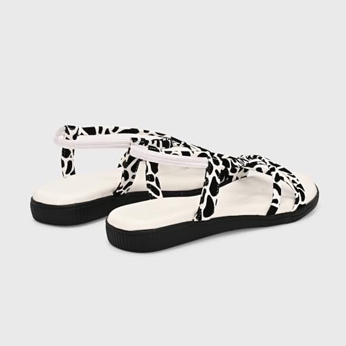 Image of Centrino Women's Sandals | Trendy Stylish Slip-On Open Toe Sandals for Ladies | Animal Print Cross Strap Comfortable Casual Flip-Flop Sandals | Lightweight and Durable Fashion Footwear(9328)