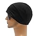 ZLYC Cotton Thin Slouchy Beanie Hat for Men Women Fashion Soft Stretch Knit Skull Cap (Solid Black)