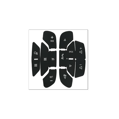 Image of Steering Wheel Control Decals Kit for Chevrolet 2007 2008 2009 2010 2012 2013 2014 - Dash Button Repair Kit Control Radio & Cruise Button Stickers