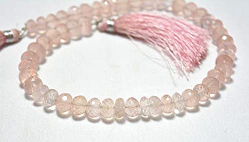 Rondelles en quartz rose facettées 6,5mm-8mm pour fabriquer un bijou personnalisé à offrir