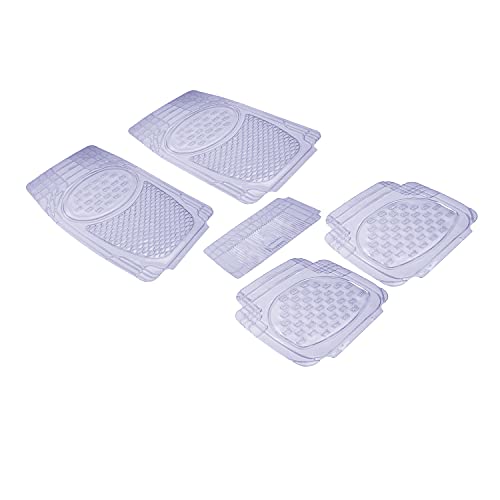 Image of Auto Hub Anty-Skid Rubber Car Floor Mats for Mahindra Marazzo,Automotive Floor Mats - Clear-Set of 5