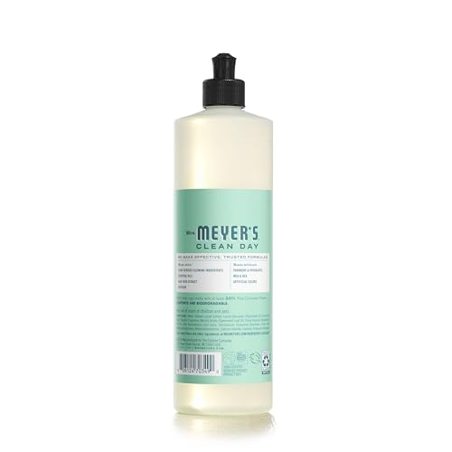 Image of MRS. MEYER'S CLEAN DAY Liquid Dish Soap, Biodegradable Formula, Limited Edition Mint, 16 fl. oz - Pack of 6