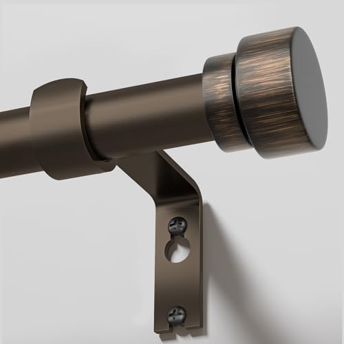 Gormena Brown Curtain Poles for Window 80-365 cm, 25mm Diameter,Adjustable Heavy Duty Metal Extendable Blackout Extra Long Curtain Rod, Vintage Style Decorative Drapery Rods,Easy Installation.