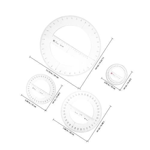 Juego de 4 transportadores plásticos transparentes para geometría miniatura 2