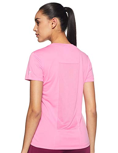 Image of Reebok Women's Striped Regular Fit Sports T-Shirt