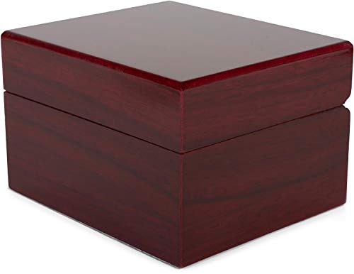 Preisvergleich Produktbild styleBREAKER Schmuckschatulle in glänzender Holz Optik für Schmuck, Anhänger, Ketten oder Armbänder zum aufklappen, Geschenkbox 05050080, Farbe:Rotbraun
