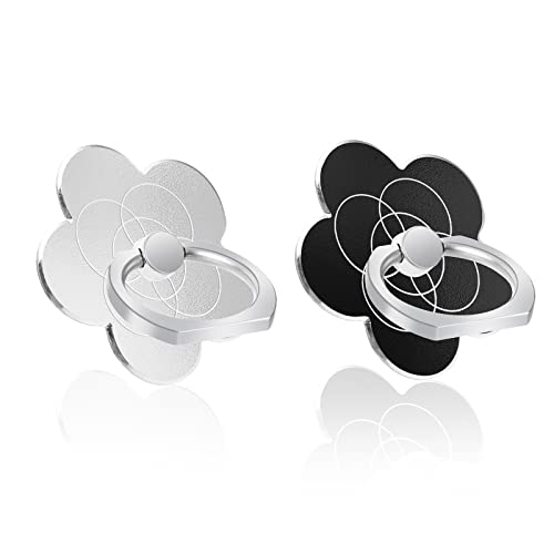 Cobee Soporte de Agarre para Anillo de Dedo de Flor,2 Soportes para Anillo de teléfono Celular,Soporte de Dedo Universal para Anillo de Metal,Soporte de teléfono Compatible con teléfonos Inteligentes