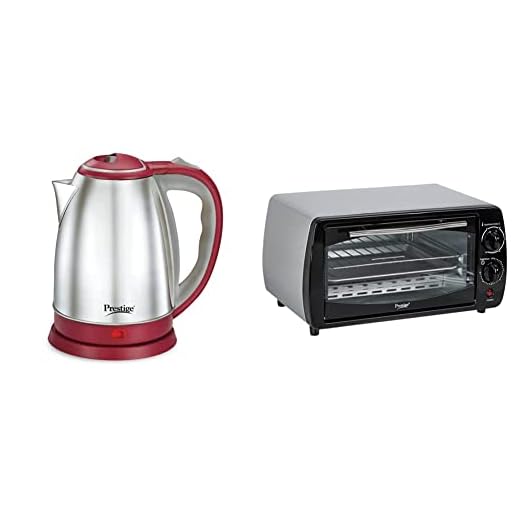 Prestige 1.5 Litre Kettle 1500watts, Red + Prestige POTG 9 PC 800Watt