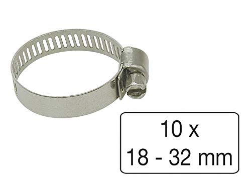 Preisvergleich Produktbild MS-Warenvertrieb 10 STK Schneckengewindeschellen 18mm - 32mm Edelstahl VA rostfrei Klemme Schelle