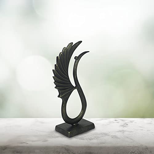 Estatua de grulla abstracta de hierro fundido para decoración miniatura 2