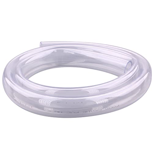 DERNORD PVC Tubing 1"ID X 1 1/4"OD Flexible Clear Vinyl Hose 5 Feet for Food Grade