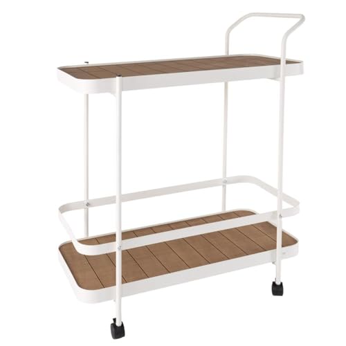 ROCKING GIFTS Mesa Camarera Metal Madera Blanca 81x66 cm Cocina Mesa Comedor