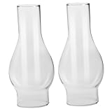 Veemoon 2 pièces Abat-jour Verre pour Lampe à Huile Kérosène Remplacement Résistant Chaleur Compatible avec Lampes à Pétrole Anciennes Lot de Éclairage Intérieur et Décoration Vintage