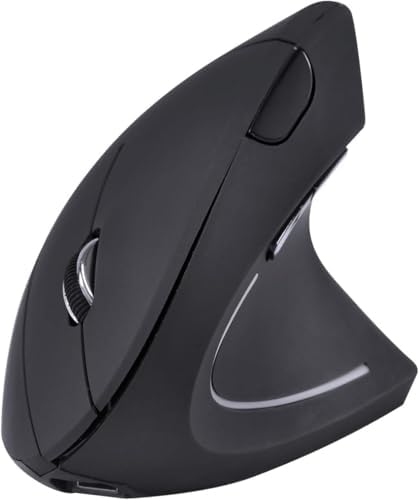 Mouse Vertical Sem Fio 2.4 GHZ Ergonômico Ortopédico, Óptico 3 Níveis de DPI Ajustáveis/Plug and Play, Funcionamento com Pilhas (Não Inclusas)