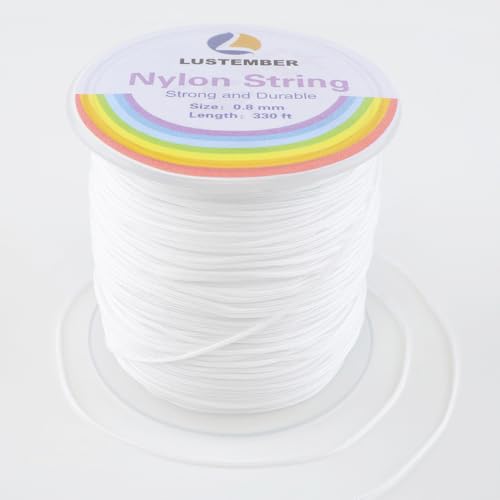 0.8mm Nylon String, Strong Bracelet String, Durable Nylon Cord for Jewelry Making, Bracelets, Beading, Necklaces, Rattail Braiding, Kumihimo, Wind Chimes, Blinds and Handicrafts