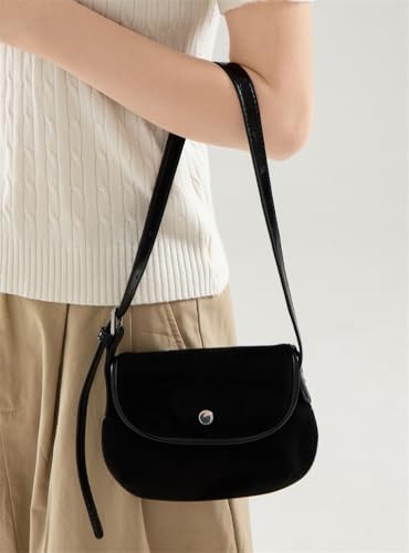 Vintage Faux Suede Crossbody Bag for Women Small Shoulder Purse Casual Handbags Ladies Phone Satchels 20253