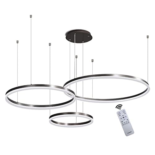 Lustre LED moderne pour salon et chambre avec éclairage suspendu design brossé