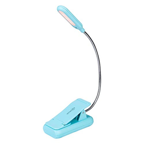 Vavofo Rechargeable Book Light, Blue Light Blocking, Amber 1600K Clip On Reading Light, Eye Care 7 Leds Kids Book Light For Reading In Bed With Power Indicator For Bookworms (Mint Blue) #TOP6