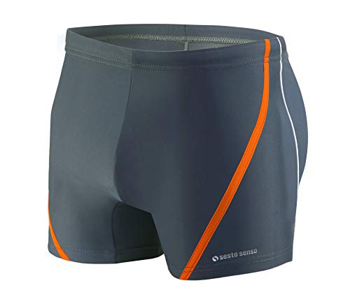 Sesto Senso® Pantaloncini da Bagno Uomo (Dimensioni da M a 4XL) Costume Boxer Calzoncini Swim Shorts BD 366 (M, Grafite)