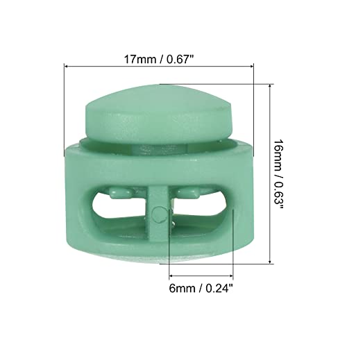 PATIKIL Cord Locks Assorted, 100 Pack Round Double Hole Spring Toggle Stopper 17mm for Drawstring Bag Shoelaces - Image 2